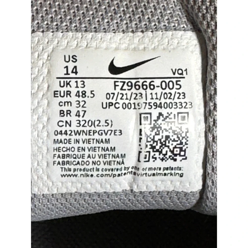 Nike Swift 3 Mens Running Shoes Grey White Black FZ9666-005 Size 14